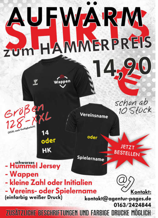 Aufwärmschirts zum Hammer Preis
